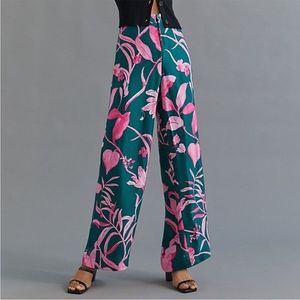 Anthropologie Breezy Printed Straight Pants Floral Size 6 Womens